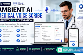build hipaa compliant ambient ai medical voice scribe app with ehr integration