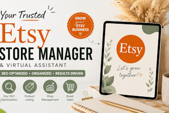be your etsy store manager etsy virtual assistant etsy SEO expert shop promotion