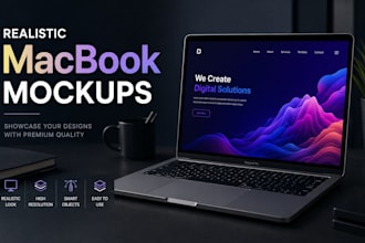 create realistic macbook mockups for your designs