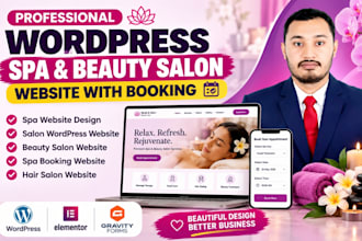 design a professional wordpress spa and beauty salon website with booking