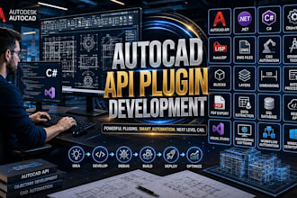 develop autocad api plugin, cad automation, c net custom commands