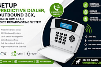 setup predictive dialer, outbound 3cx, dialer crm lead voice broadcasting system