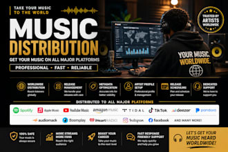 distribute your music to spotify apple music and  platforms
