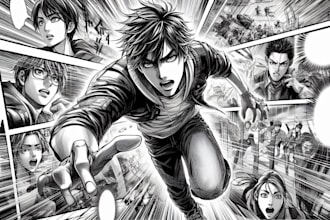 create professional manga comic page illustration