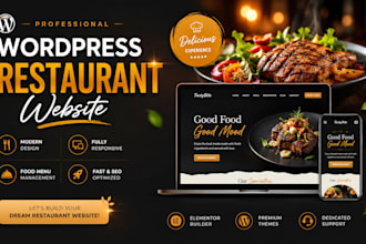 design wordpress restaurant website menu, booking and mobile friendly layout