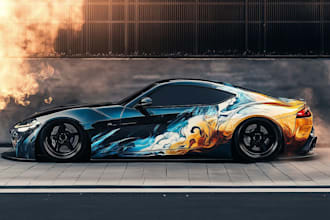design a custom vehicle wrap, cars, pickups, trailers