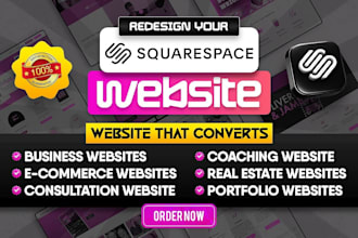 create squarespace website, design or redesign squarespace website and square