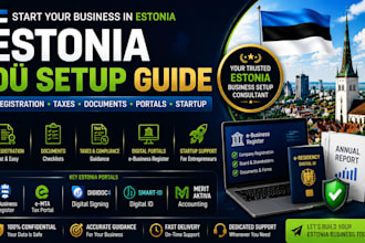 guide estonia business setup, ou registration, taxes documents portals startup