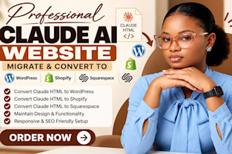 migrate convert claude ai website claude html to wordpress shopify squarespace