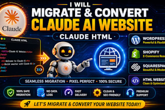 migrate convert claude ai website claude html to wordpress shopify squarespace