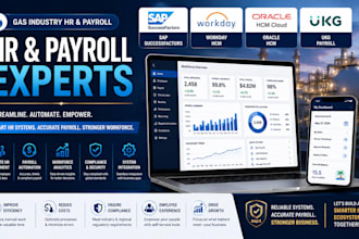 manage sap successfactors, workday, oracle hcm and ukg payroll systems for gas