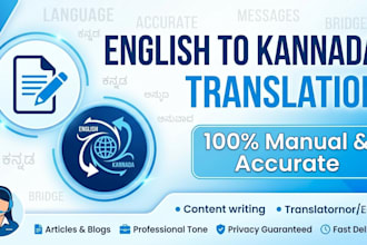 do english to kannada translation and content writing