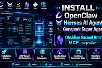install openclaw hermes ai agent genspark super agent obsidian second brain mcp