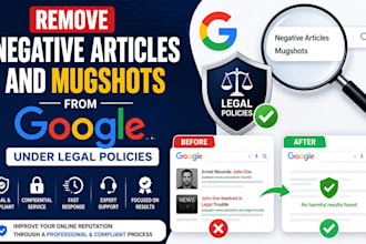remove negative articles and mugshots from google under legal policies