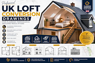 do UK loft conversion drawings for planning permission and building approval