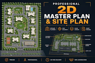 create 3d, 2d of master plan and site plan rendering and architectural layouts