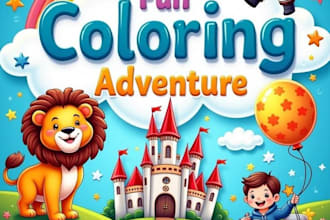 draw coloring book cover design bold and easy, adult coloring book for KDP