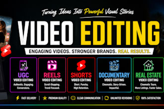 edit your tiktok, youtube shorts, ugc or ig reels