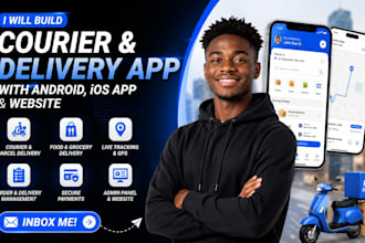 build courier delivery parcel food delivery booking app with android ios website