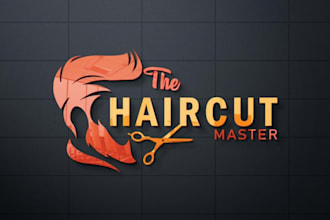 do barber shop or hair stylist salon business logo design