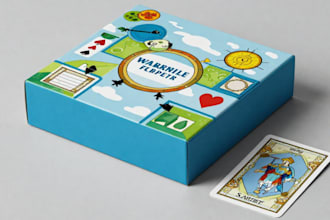 design card game box design playing card game board game with card box mockup