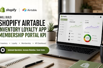 build shopify airtable inventory shopify loyalty app membership portal KPI