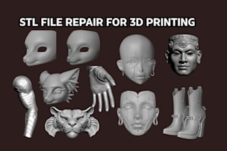 repair stl file, edit obj file, fix 3d model meshes custom 3d model modification