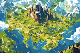 design a unique vector map, realistic or fantasy