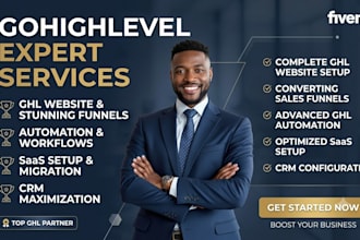set up gohighlevel CRM, website, funnels and automation