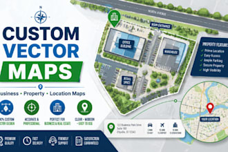 design custom vector maps, location maps, and property maps for your business