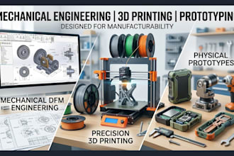 provide mechanical dfm engineering, 3d printing and product prototype