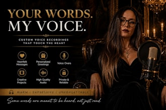 record a personal message or female voice over for a video