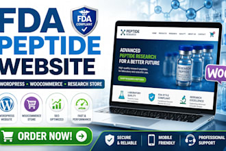 do fda compliant peptide website research wordpress woocomerce peptide website