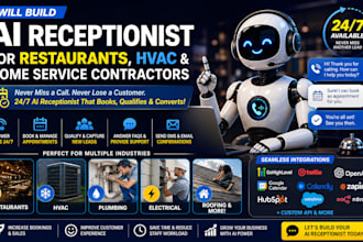 build ai receptionist for restaurants,hvac,home services contractors