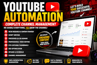manage your youtube automation channel with SEO video editing and thumbnails