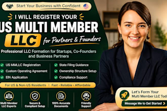 register your US multi member llc for partners and founders within 24 hours