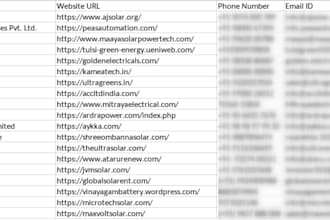 provide a verified b2b database of indian solar energy installers