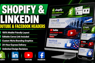 linkedin banner facebook cover shopify header template professional brand