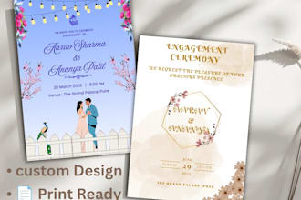 design a modern and elegant engagement invitation cards