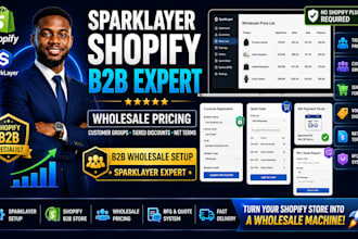 setup sparklayer shopify b2b wholesale pricing store b2b app integration expert