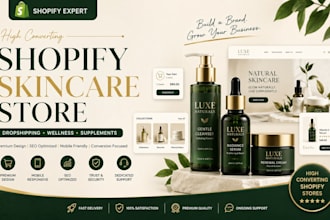 design shopify skincare dropshipping store shopify wellness supplement website
