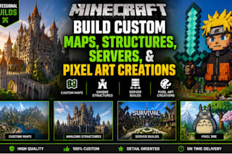 build custom minecraft maps, structures, servers, and pixel art creations