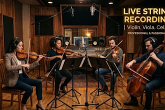record live violin, viola, cello, and string quartet for your song
