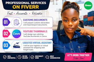 do import and export documents, and shipping documents as a freelancer