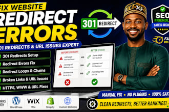 fix website redirect errors, 301 redirects and URL issues