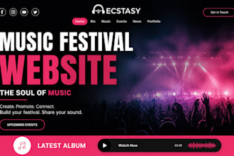 build squarespace bandzoogle website festival website voice over artist website