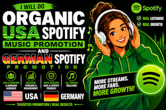 organic USA spotify music promotion, german spotify promotion