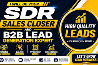 be your sdr, sales closer and b2b lead generation expert
