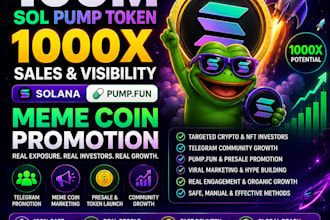 hit 100m sol pump token 1000x sales pumpfun solana promotion meme coin promotio