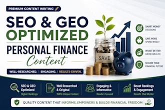 write SEO and GEO optimized personal finance content